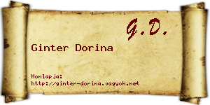 Ginter Dorina névjegykártya